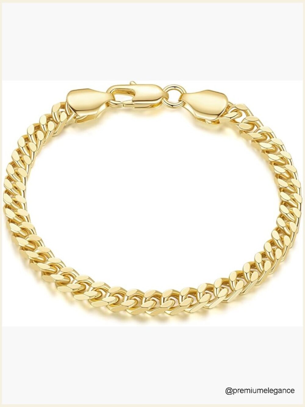 Dense 14K Gold Plated Cuban Link Bracelet Dainty Chain for Women Men Gift